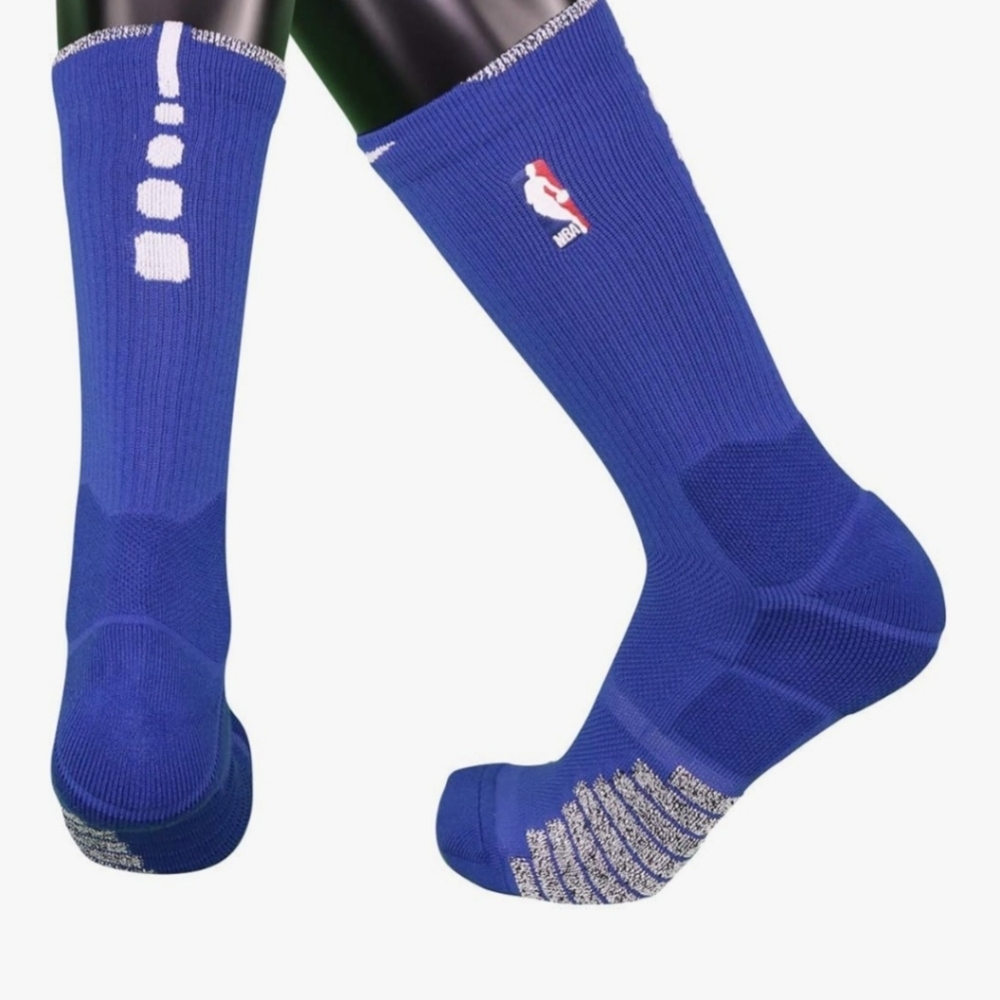 1 Pair Detroit Pistons NBA Authentics Nike Blue White Crew Socks NEW Size 2XL XL